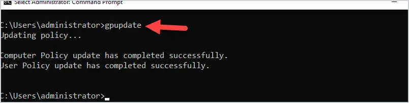 gpupdate command example