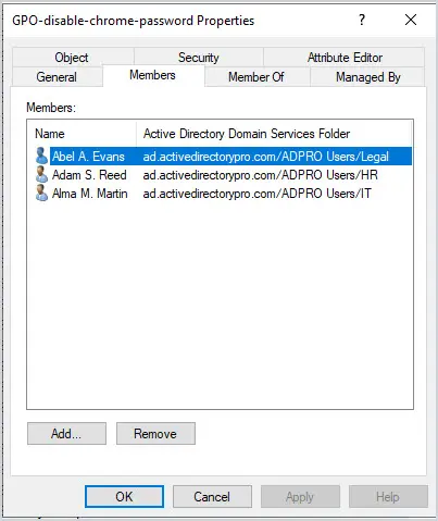 active directory security group members