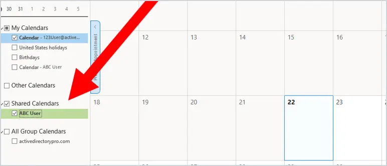 access calendar client