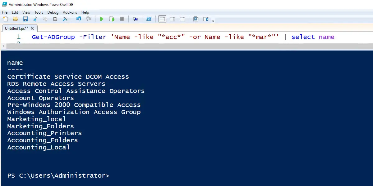 get-adgroup powershell examples