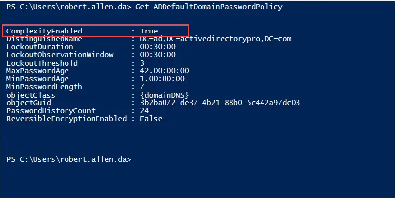 How to check Active Directory password policy