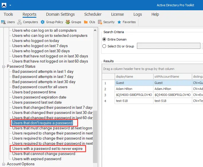 cleanup users with weak passwords