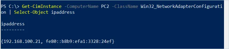 get ip address using get-ciminstance