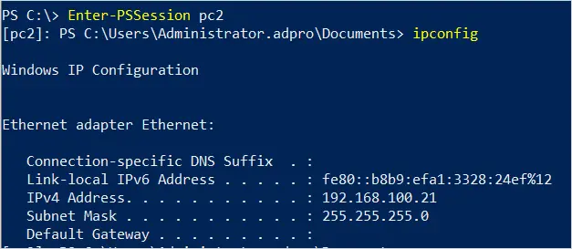 get ip address using powershell remoting