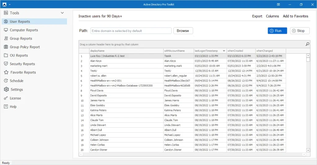 audit inactive users active directory