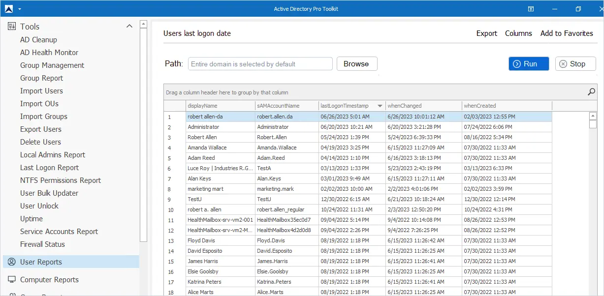 list of auditing tools for active directory