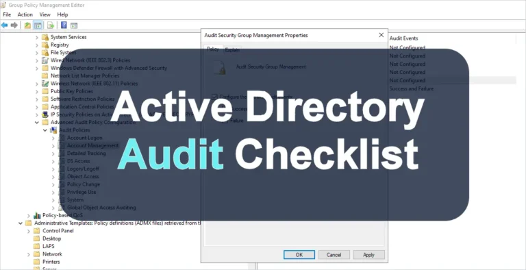 active directory audit checklist
