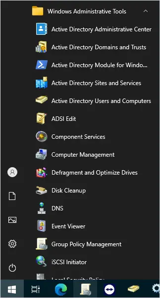 windows administrative tools