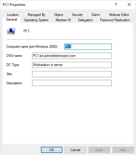 active directory computer object