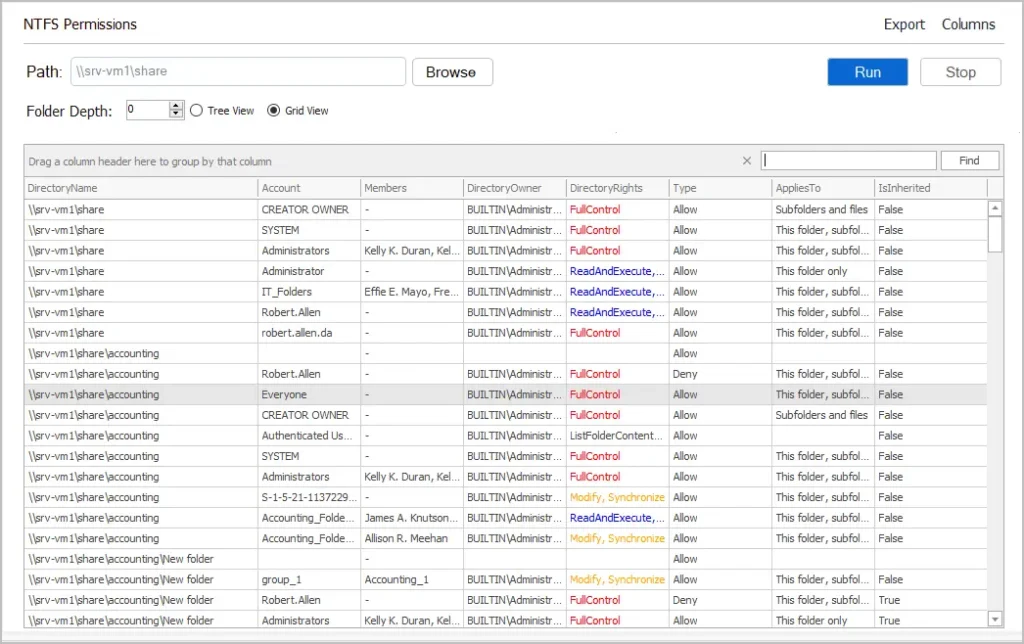 audit ntfs folder permisions