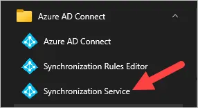 open azure ad connect sync service