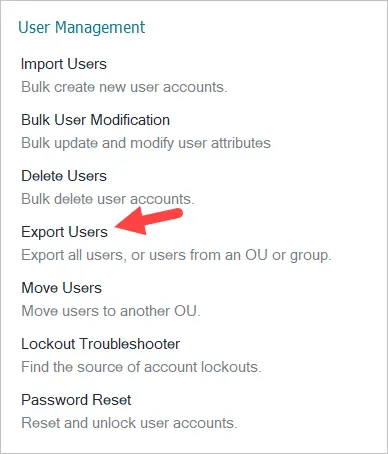 select user export tool