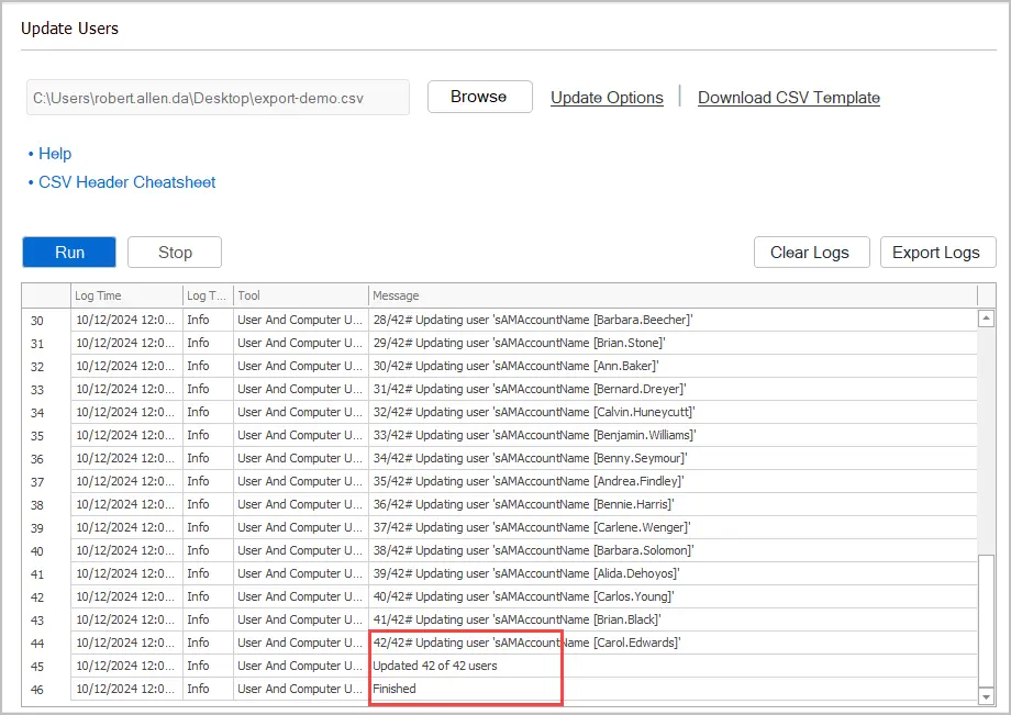 bulk enable change password 