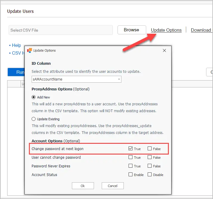 enable change password at next logon