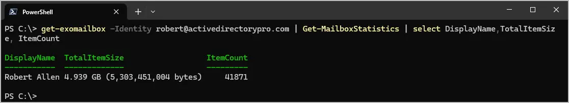 get-exomailbox powershell command