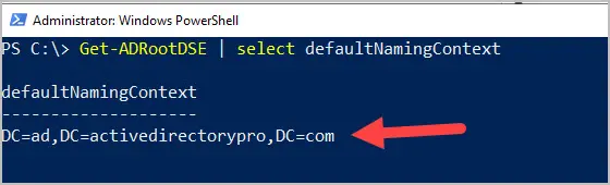 powershell get root of the domain