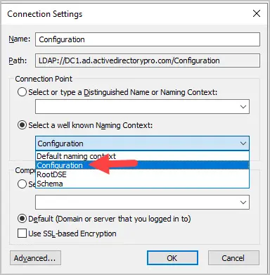 adsi edit select configuration