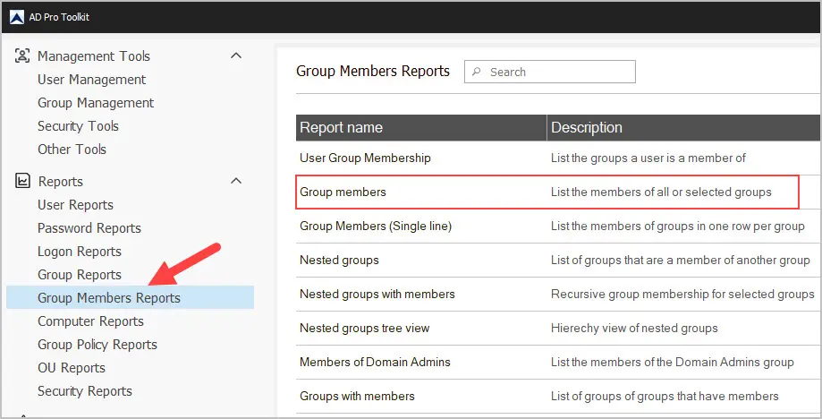 ad group members report