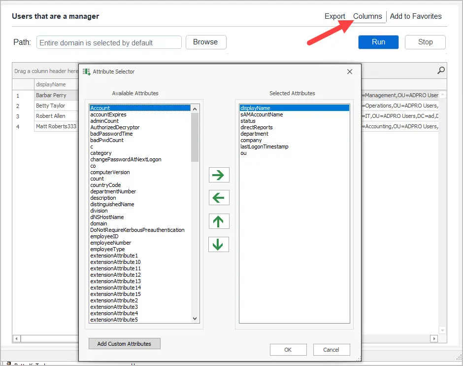 modify manager report