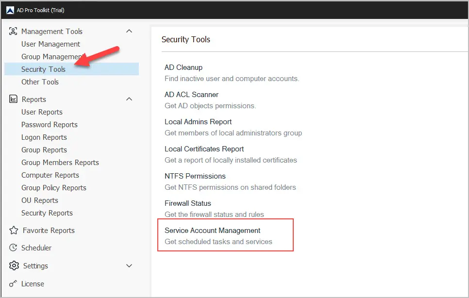 service account management tool