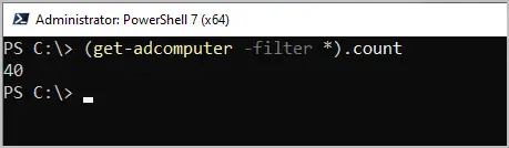 count of all computers powershell