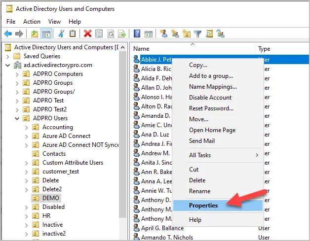 open account properties