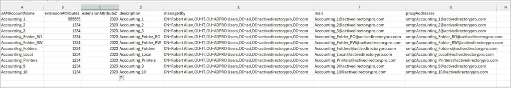 update multiple group attribute csv