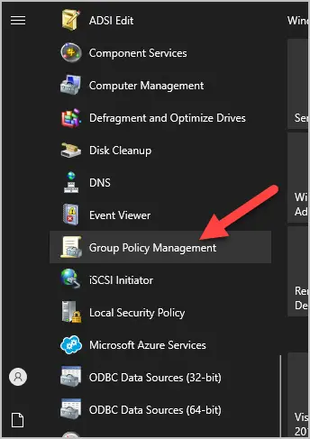 open group policy management console