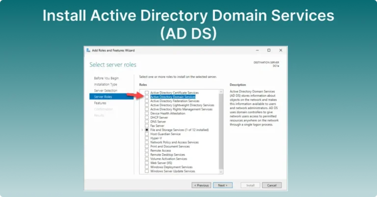 step by step guide for install ad ds