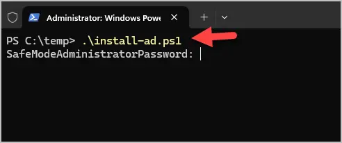 powershell install ad ds