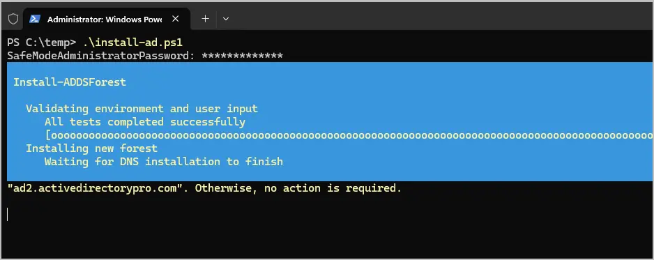 powershell install progress