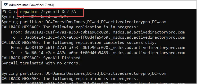 sync specific domain controller